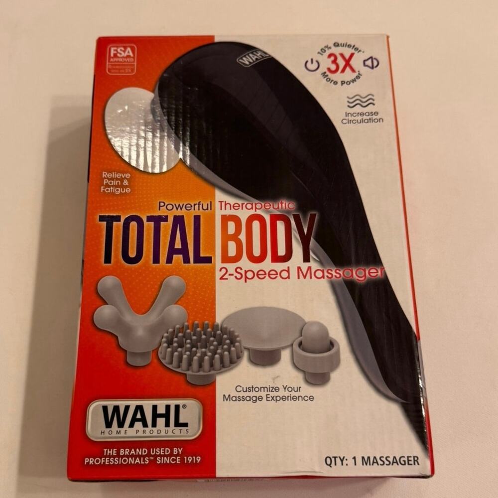 Wahl Powerful Therapeutic Total Body 2-Speed Massager 9ft. Cord 4 Attachments